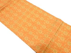 縞に花鳥模様織り出し名古屋帯